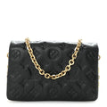 Lambskin Embossed Monogram Pochette Coussin Black
