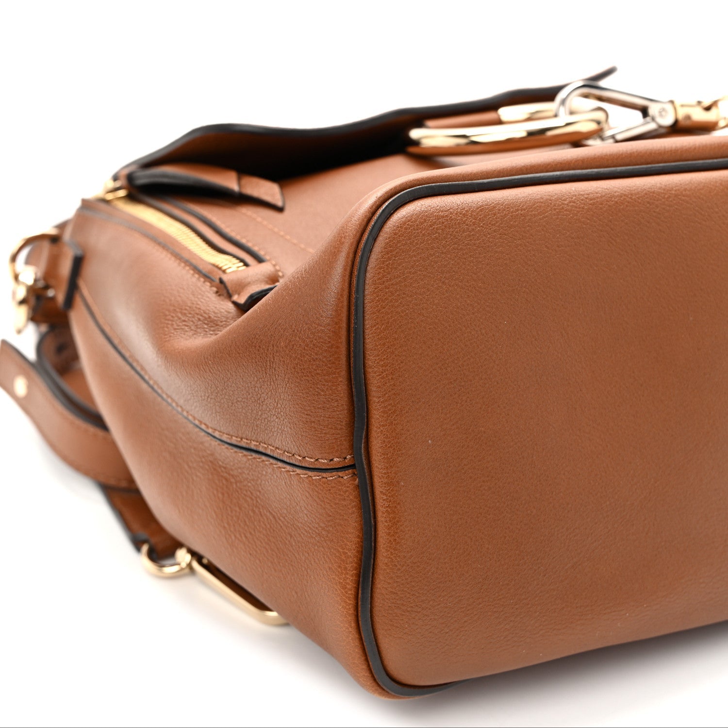 Suede Calfskin Medium Faye Backpack Tan