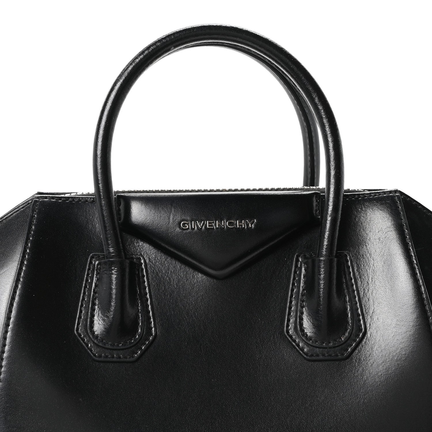 Shiny Lord Calfskin Small Antigona Black