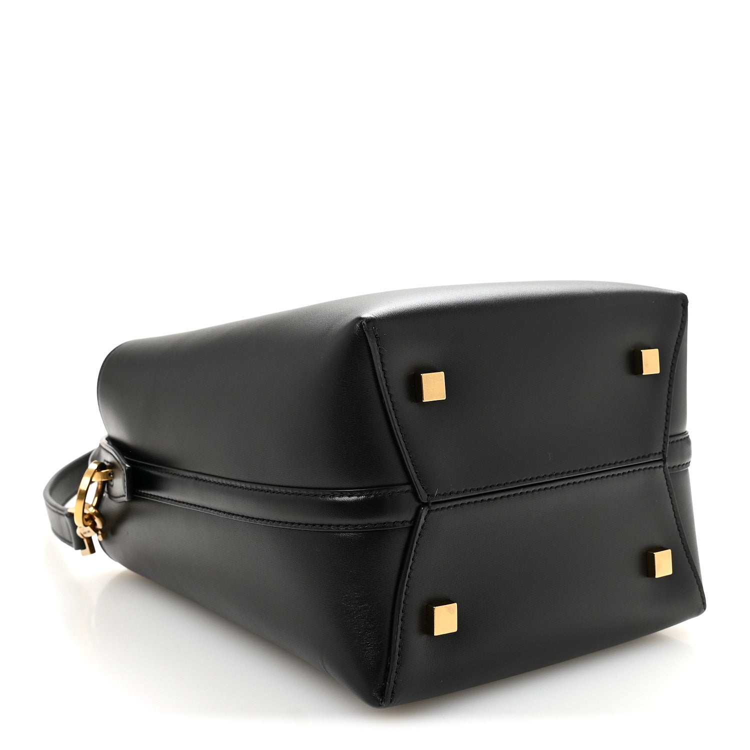 Smooth Shiny Calfskin Monogram Le 37 Small Bucket Bag Black