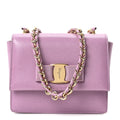 Printed Calfskin Ginny Crossbody Bag Purple