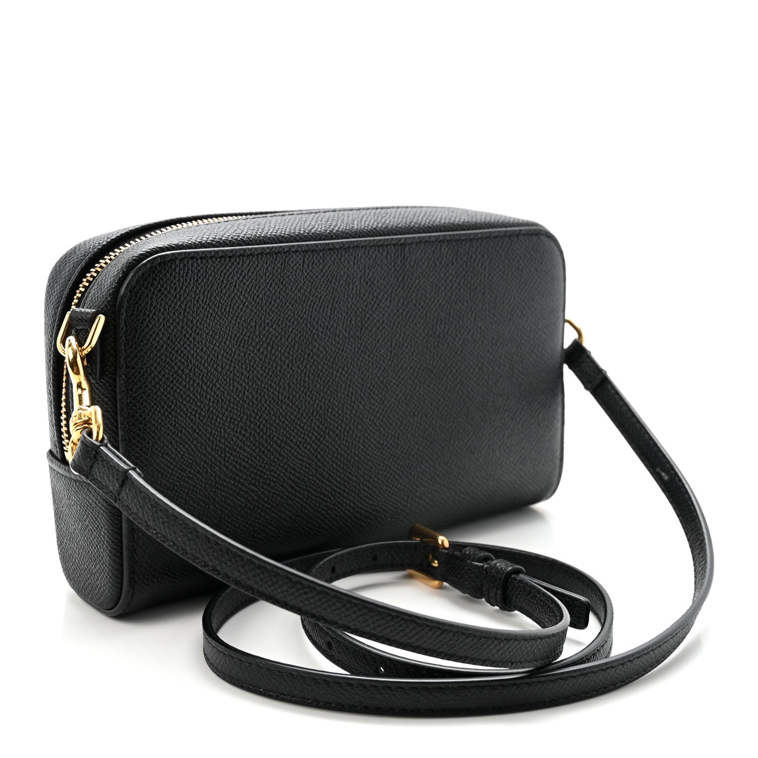 Grained Calfskin Caro Double Pouch Black