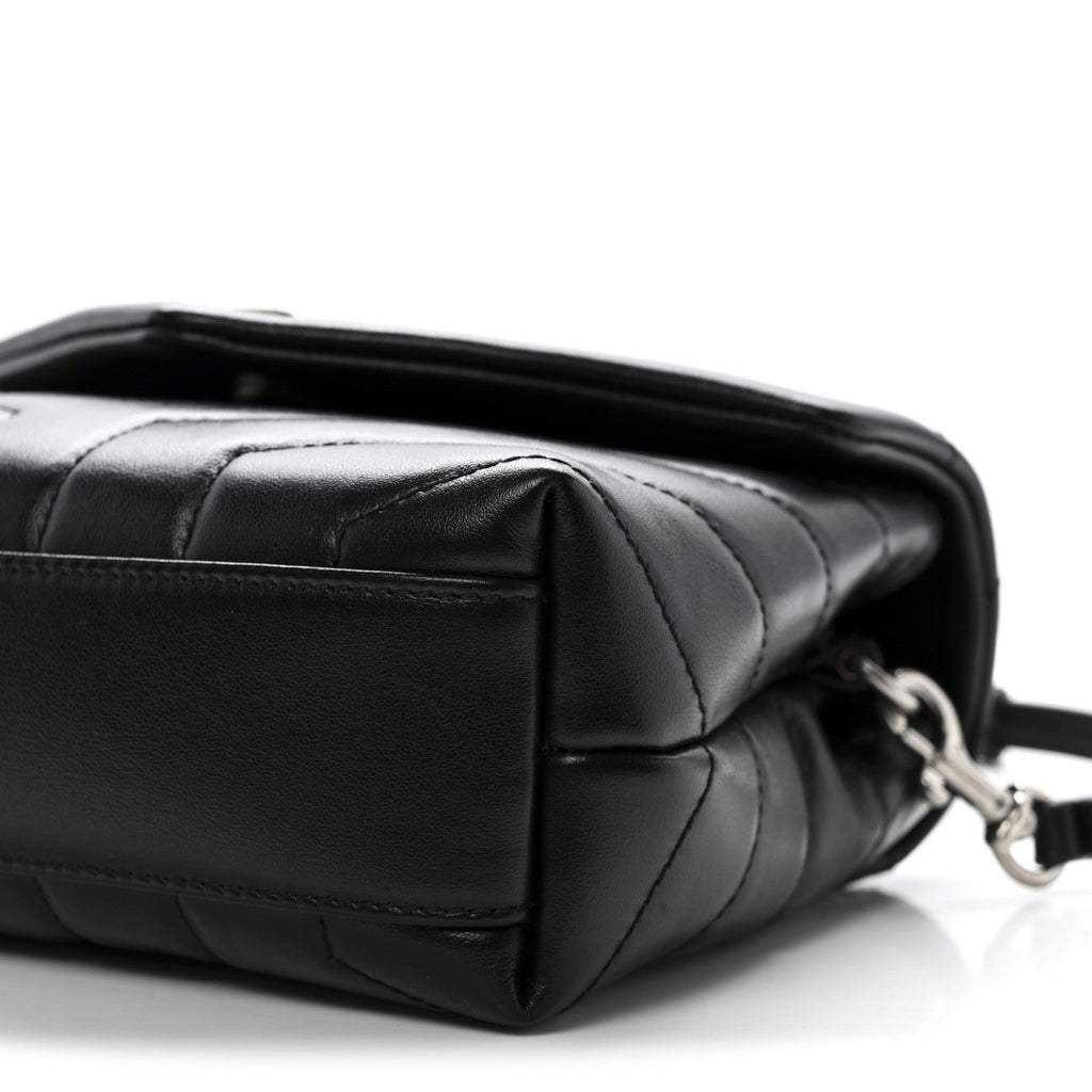 Calfskin Y Quilted Monogram Toy Loulou Crossbody Bag Black