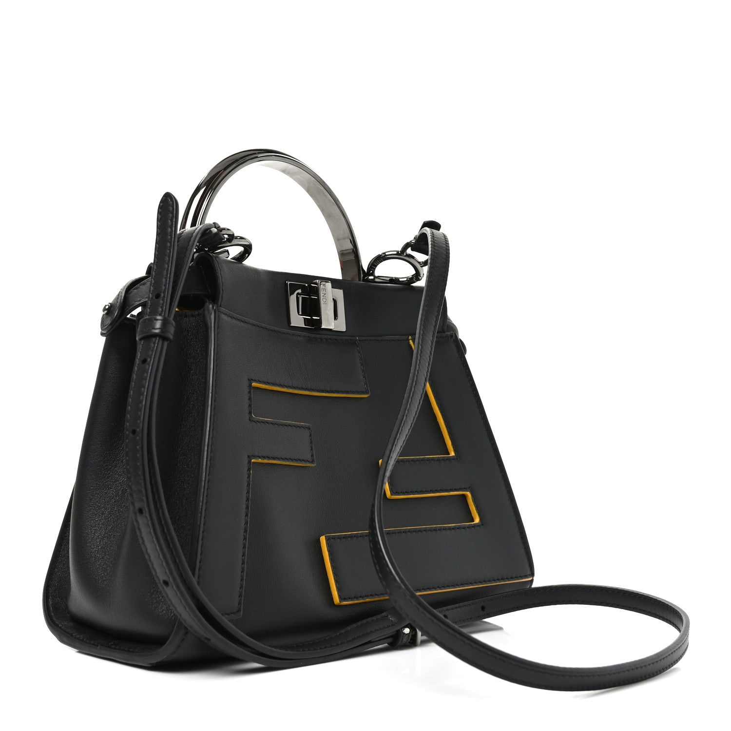 Nappa FF Mini Peekaboo Iconic Satchel Black Sunflower