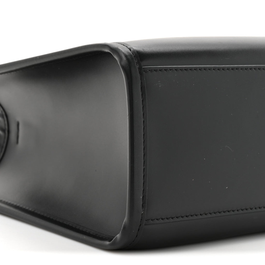 Vitello King Plexiglass Logo Embossed Small Fendi Sunshine Shopper Tote Black