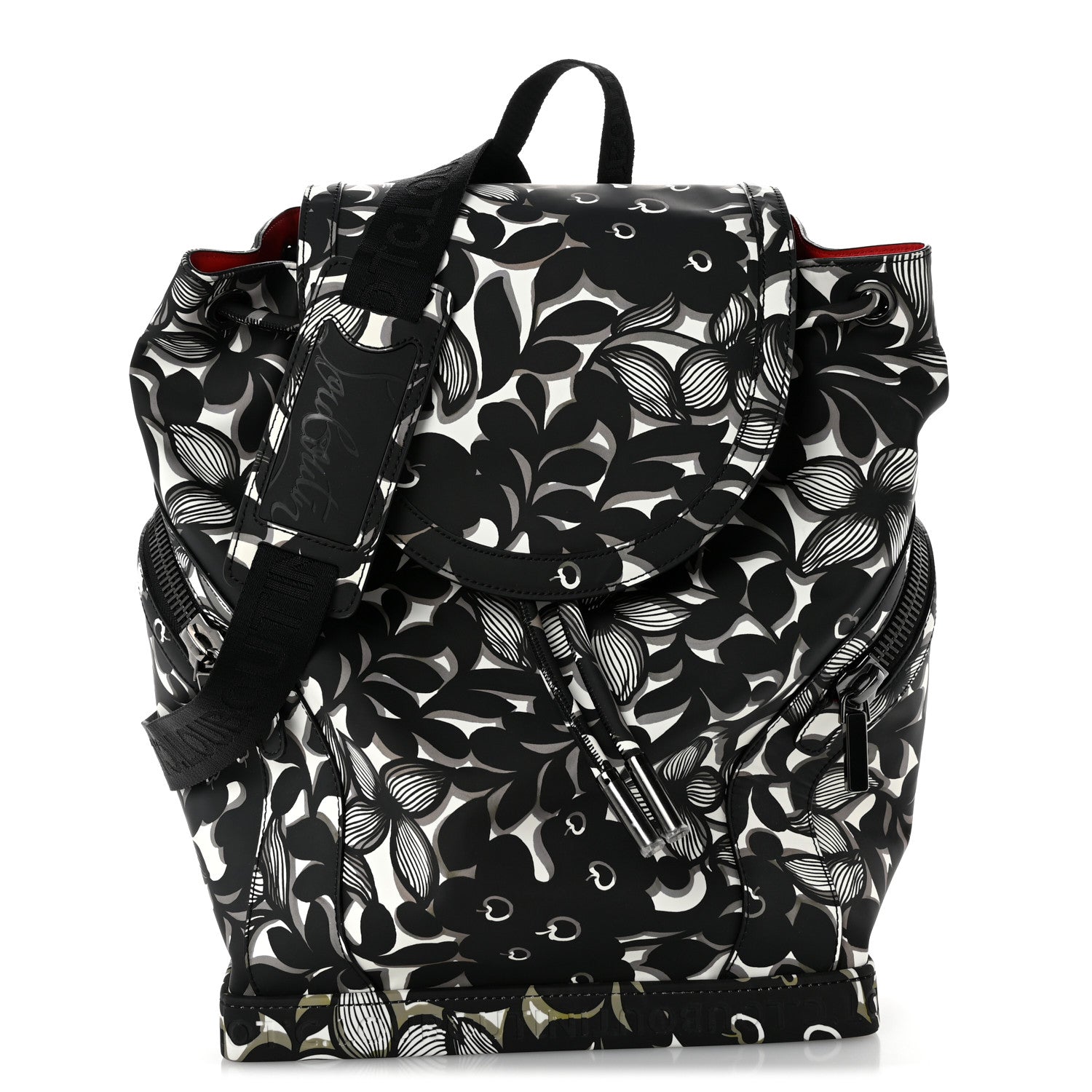 Gommato Calfskin Petunia Explorafunk Backpack Black White