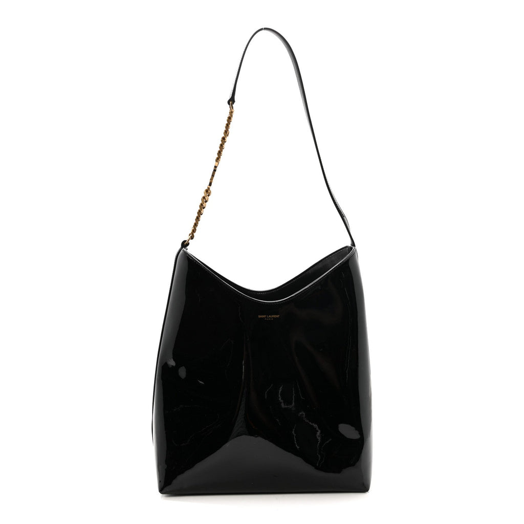 Patent Calfskin Rendez-Vous Hobo Black