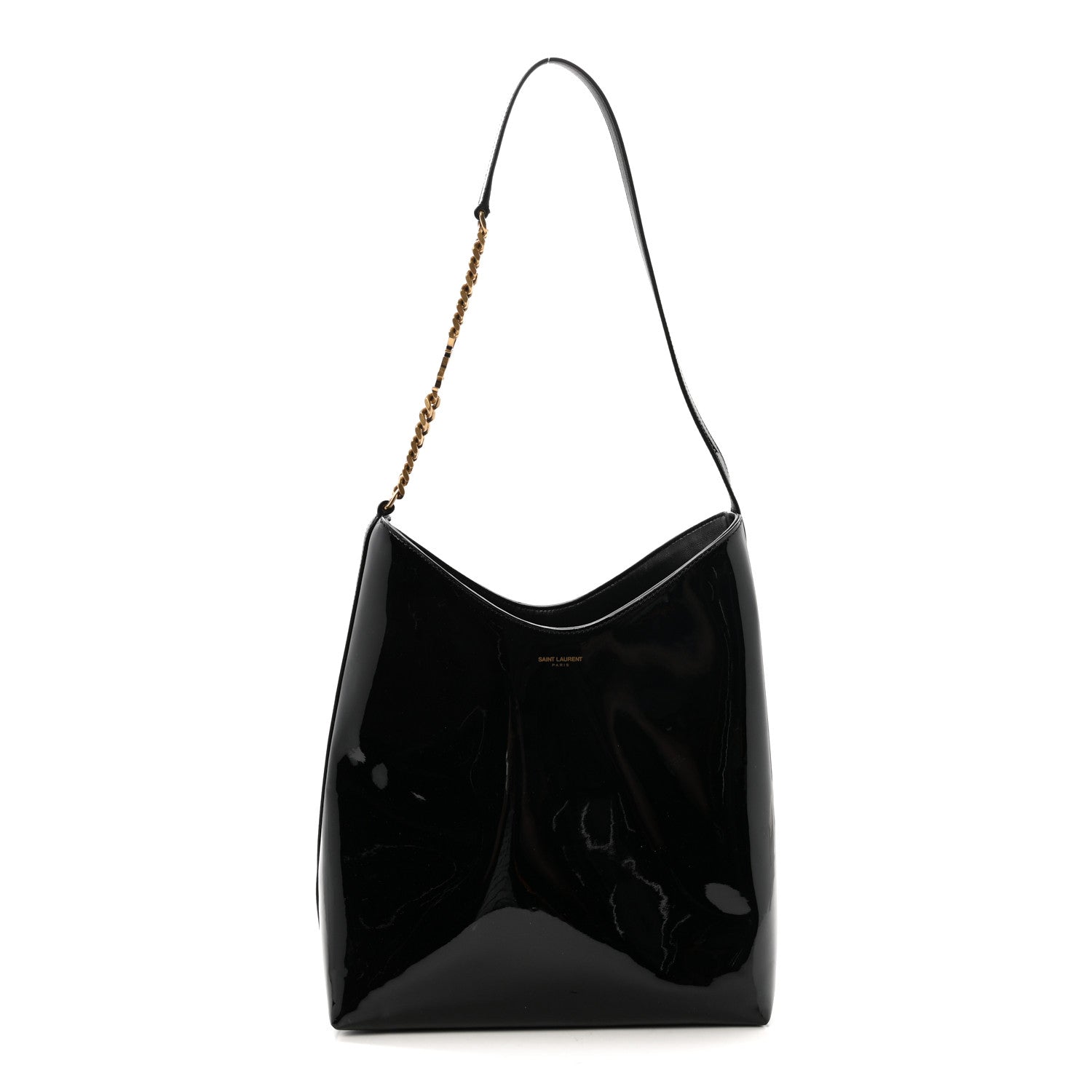 Patent Calfskin Rendez-Vous Hobo Black
