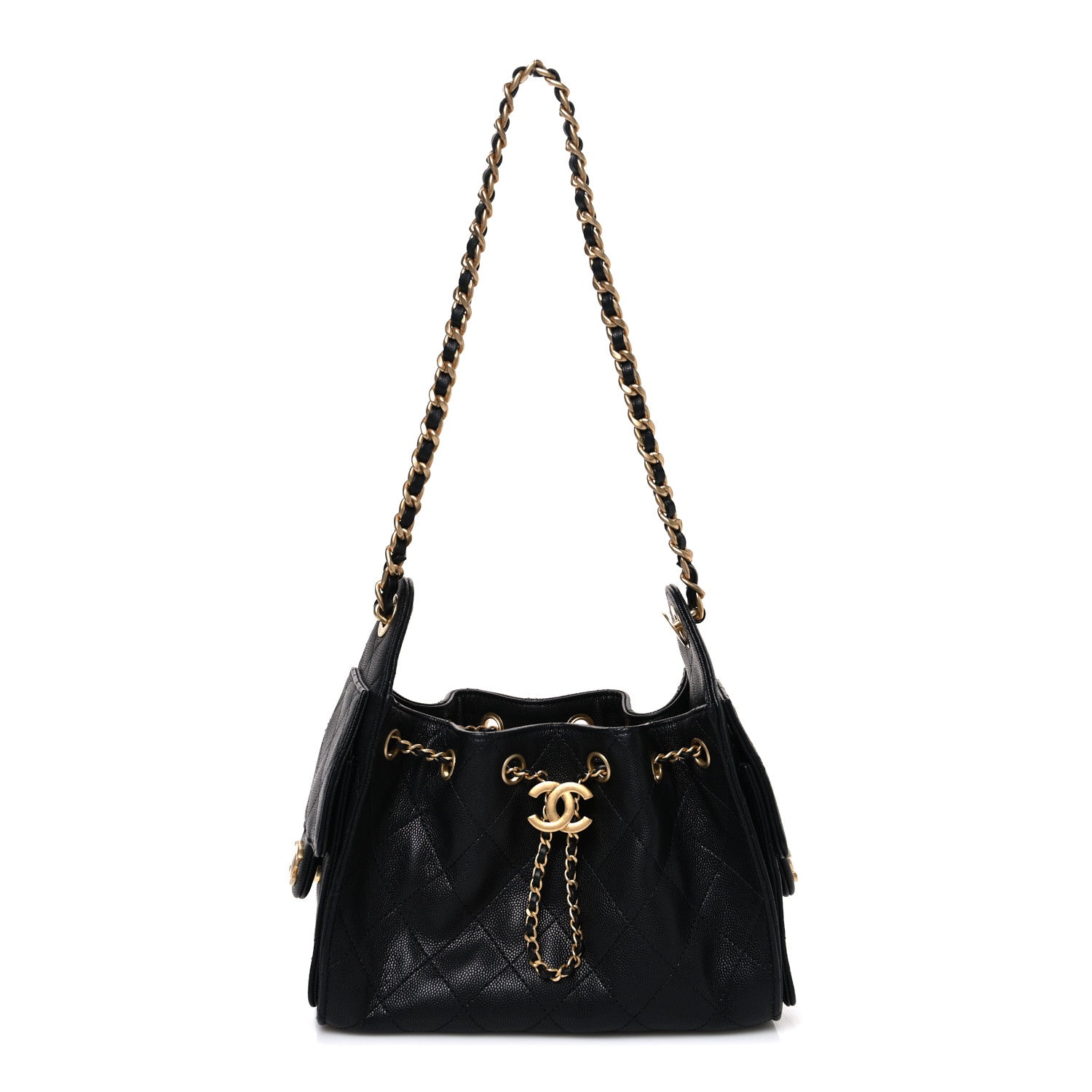 Caviar Quilted Mini Chanel 25 Handbag Black Black