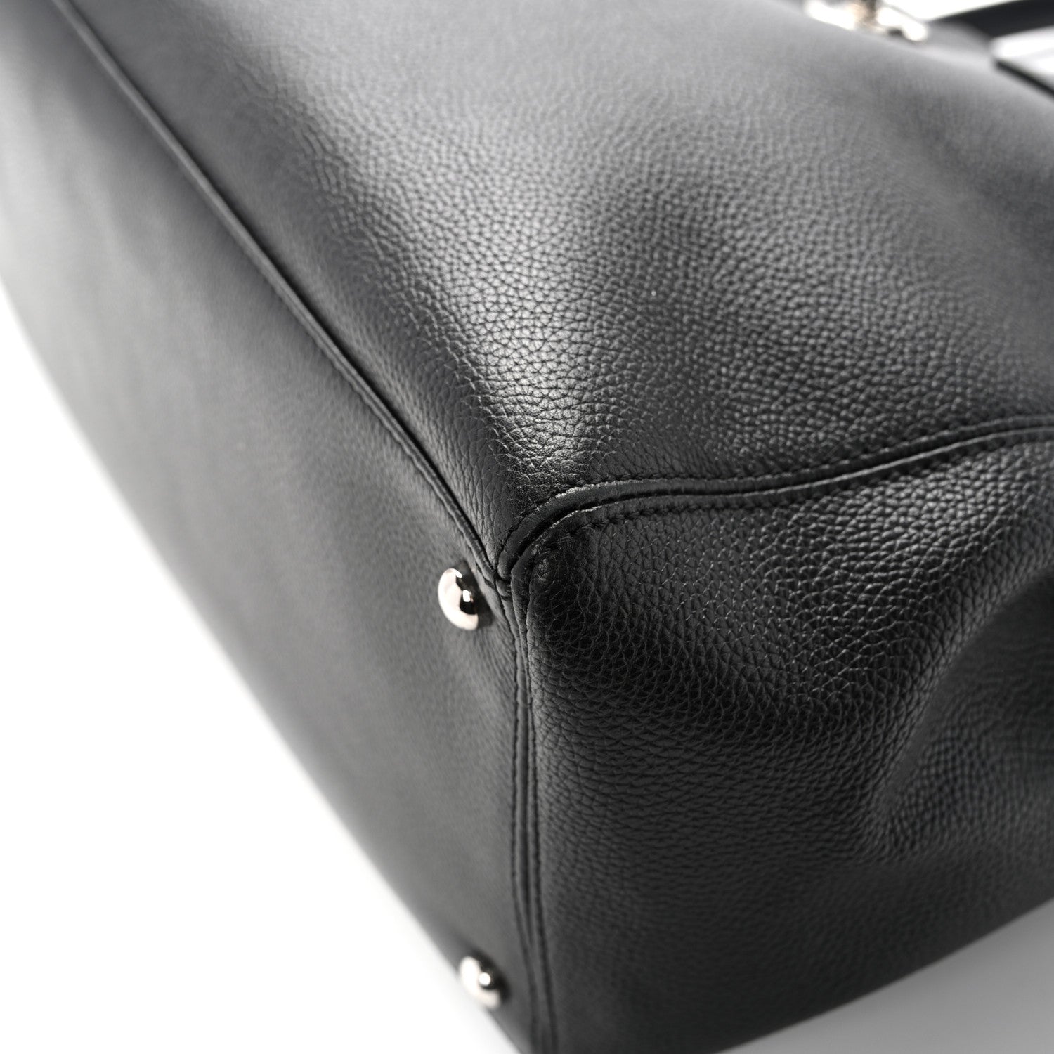 Calfskin Cerf Executive Shopper Tote Black
