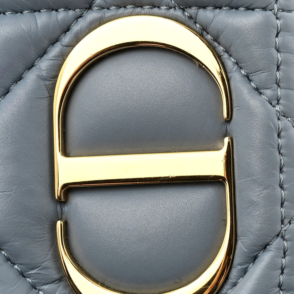 Lambskin Macrocannage Mini Dior Caro Bag Cloud Blue