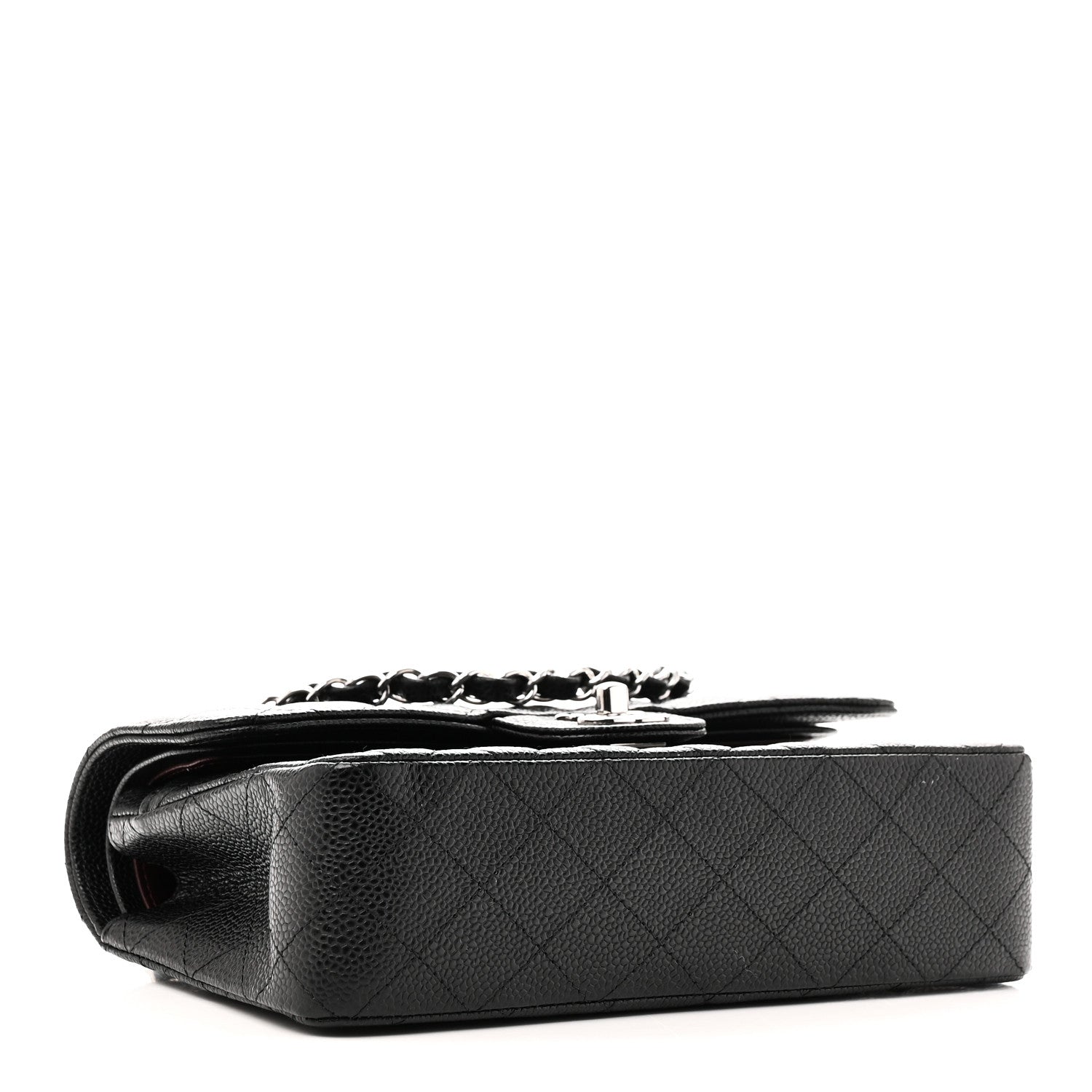 Caviar Quilted Small Double Flap Black