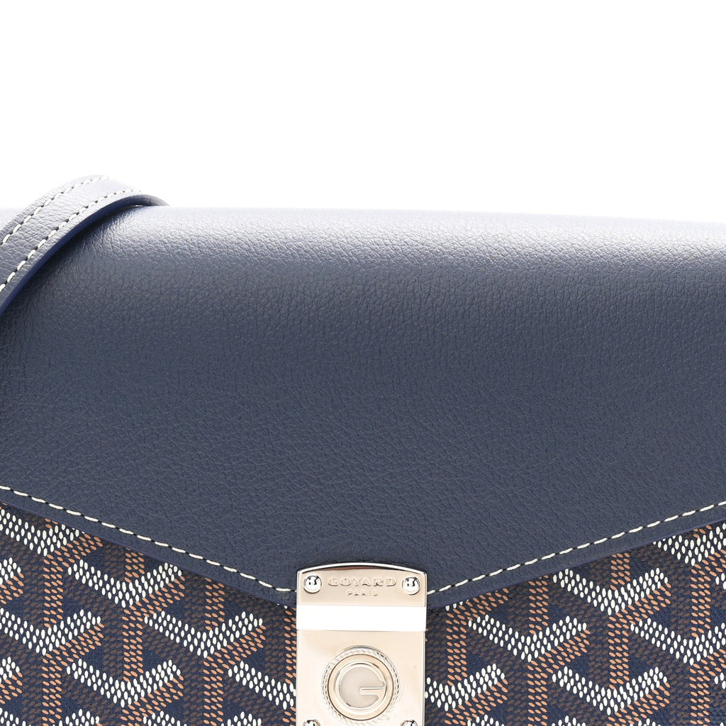 Goyardine Calfskin Chypre Wallet Pouch Navy