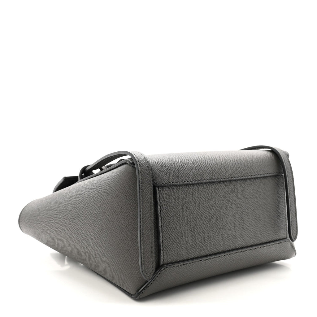 Grained Calfskin Nano Belt Bag Grey