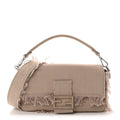 Nylon Fabric Jacquard FF Fringed Baguette Cuoio Pietra