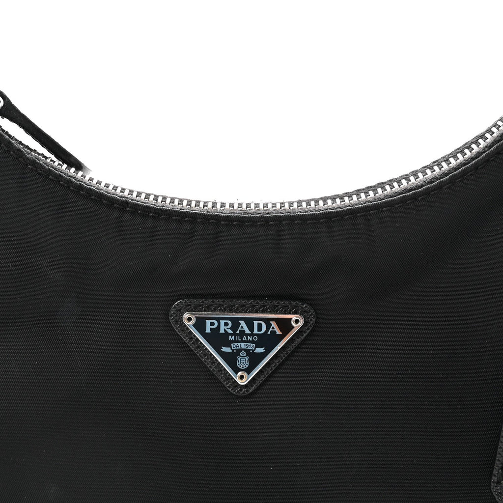 Tessuto Nylon Saffiano Mini Re-Edition 2005 Bag Black