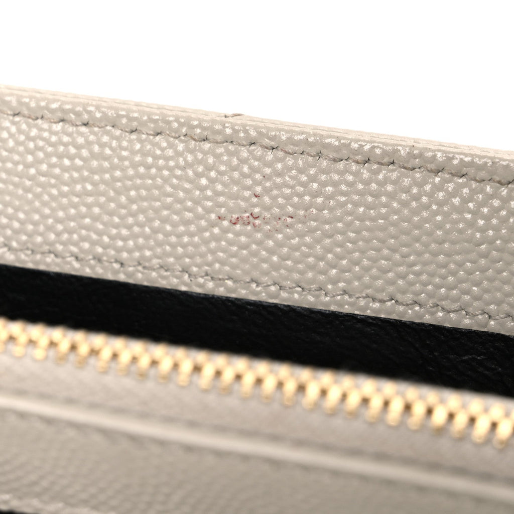 Grain De Poudre Matelasse Chevron Monogram Chain Wallet Blanc Vintage