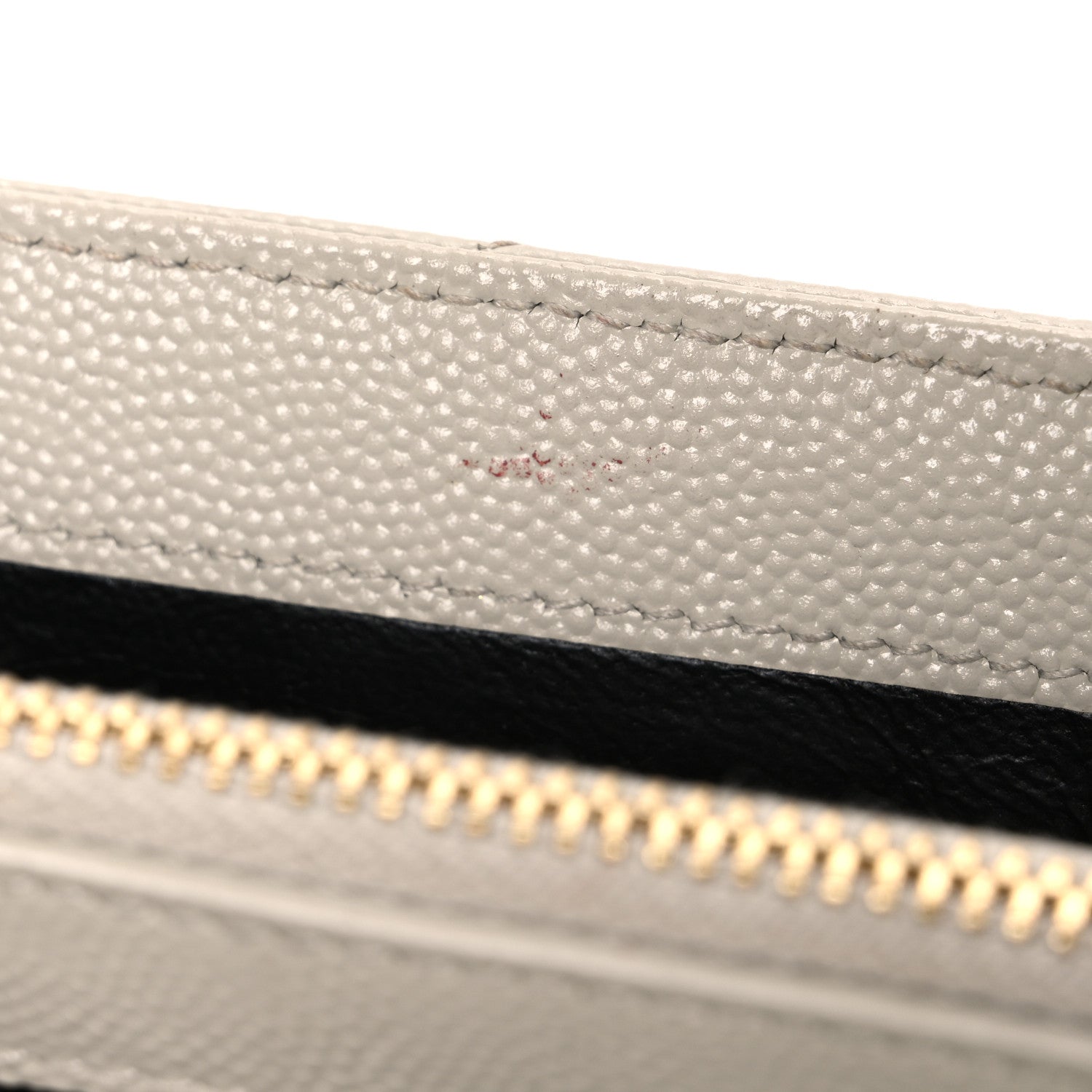 Grain De Poudre Matelasse Chevron Monogram Chain Wallet Blanc Vintage