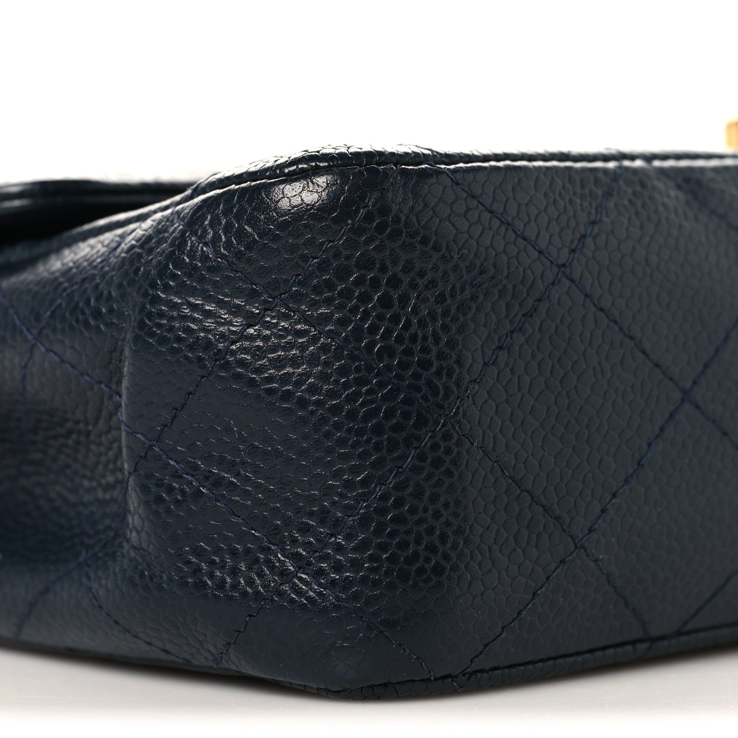 Caviar Quilted Small Double Flap Navy