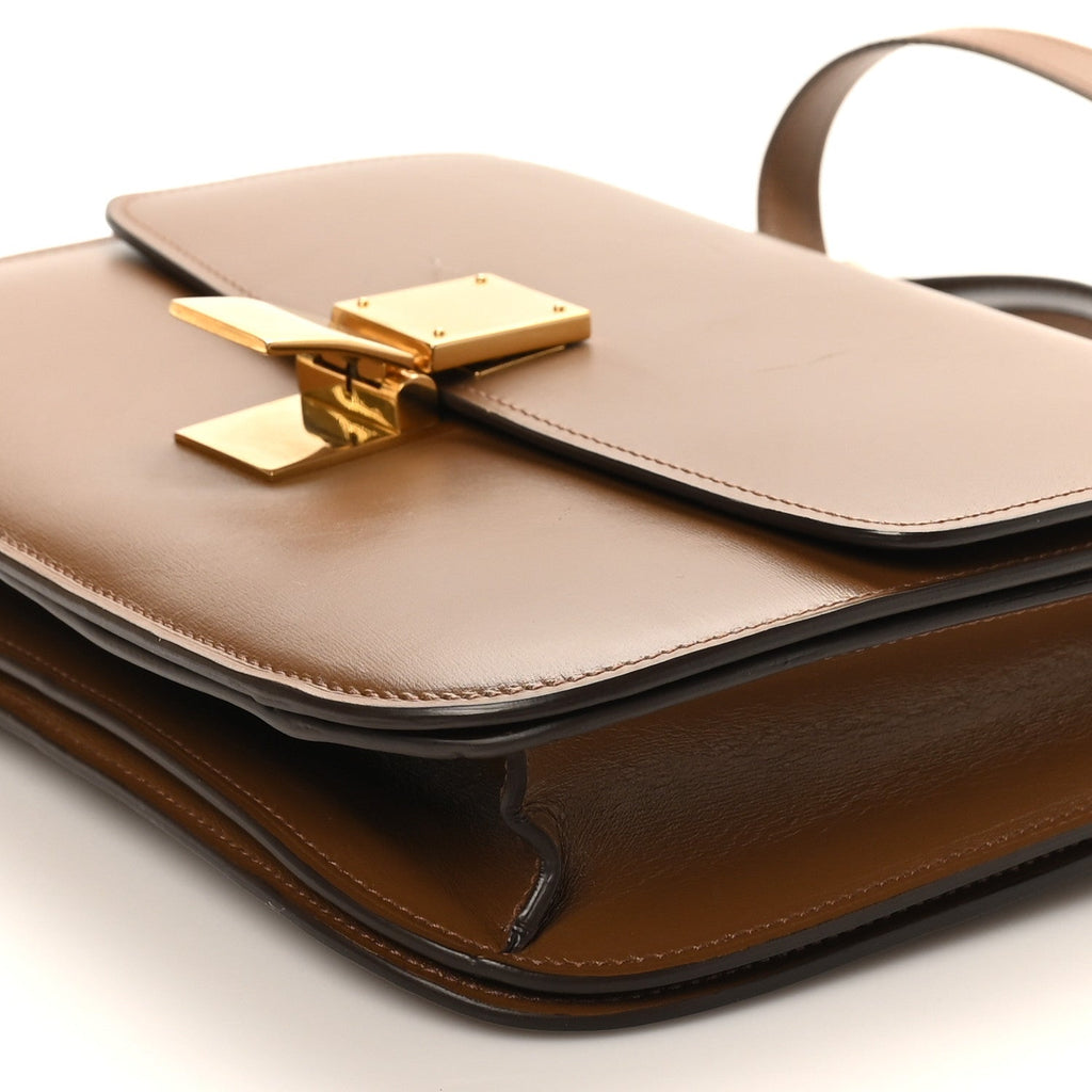 Box Calfskin Medium Classic Box Flap Bag Camel