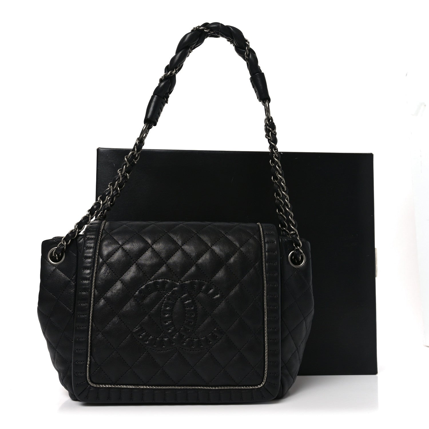 Calfskin Quilted Istanbul Accordion Flap Black
