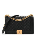 Caviar Quilted New Medium Boy Flap Black