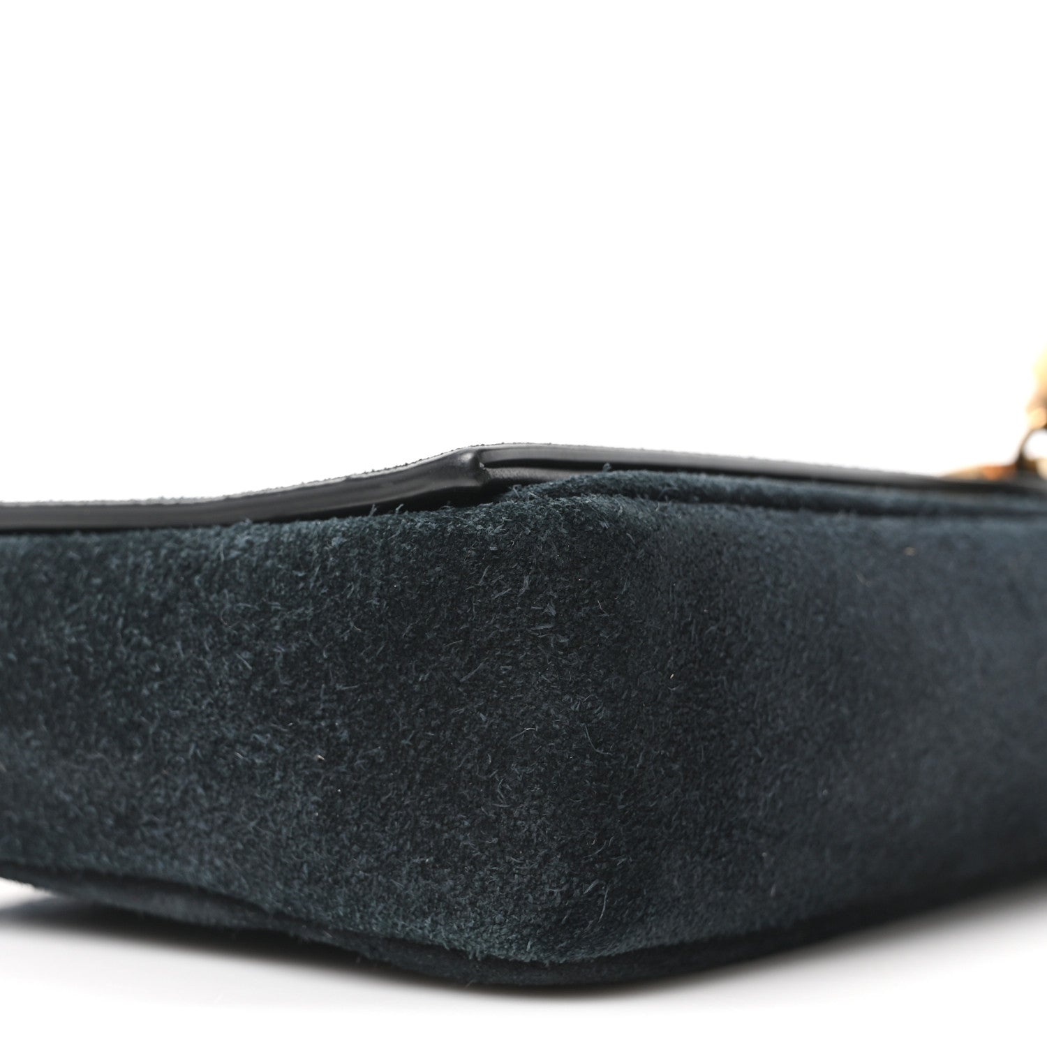Suede Monogram Tassel Kate 99 Baguette Bag Black