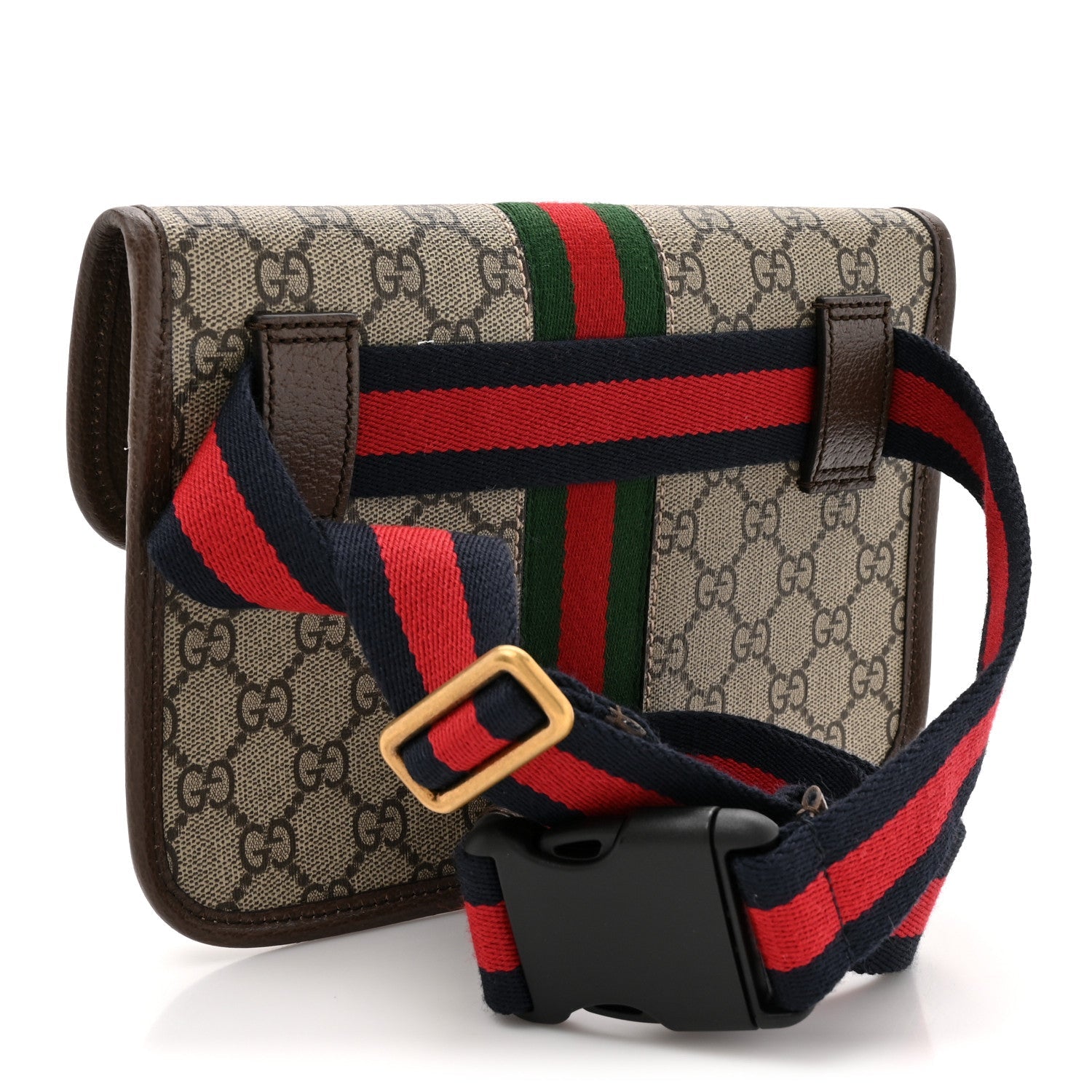 GG Supreme Monogram Web Small Ophidia Belt Bag Brown