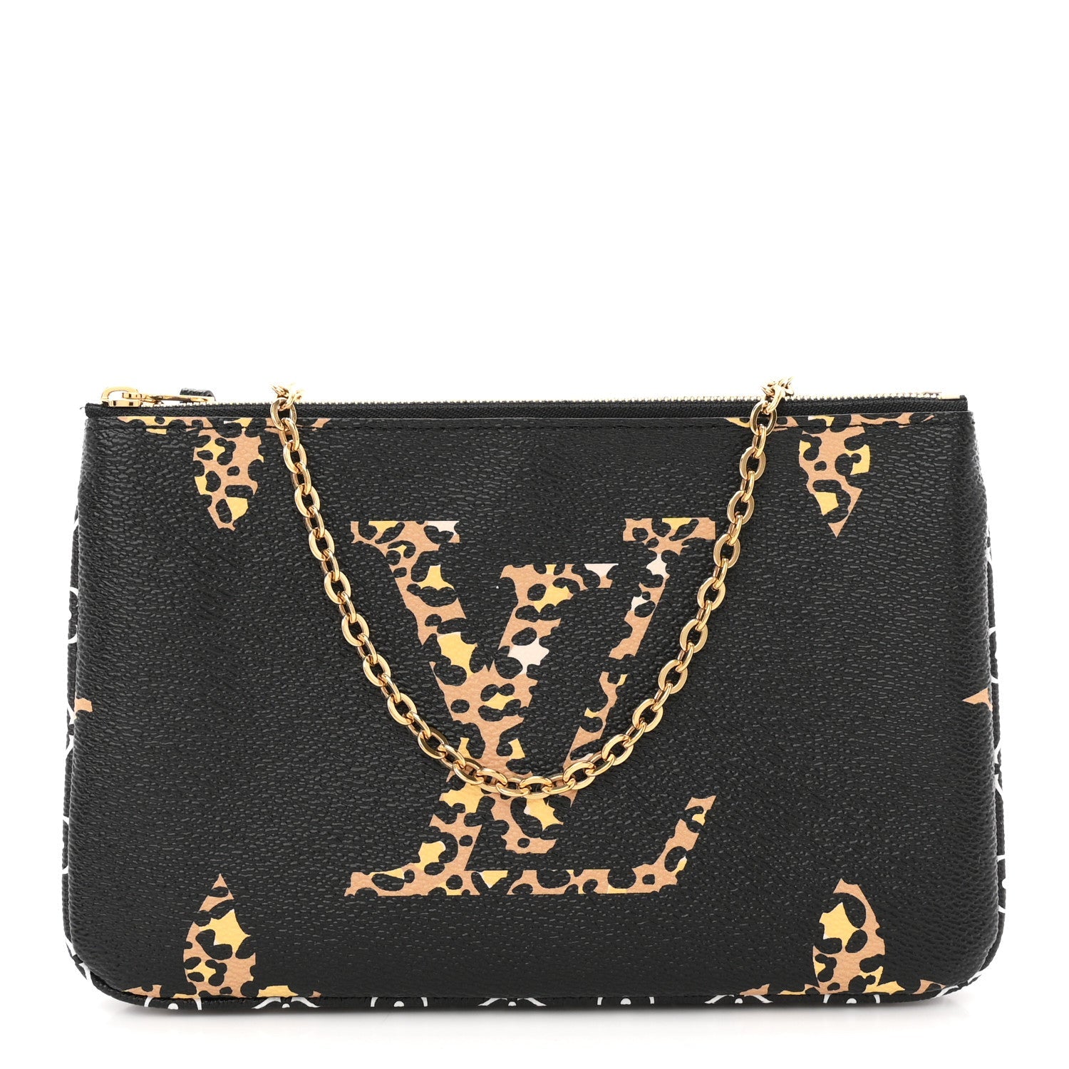 Monogram Giant Jungle Pochette Double Zip Black