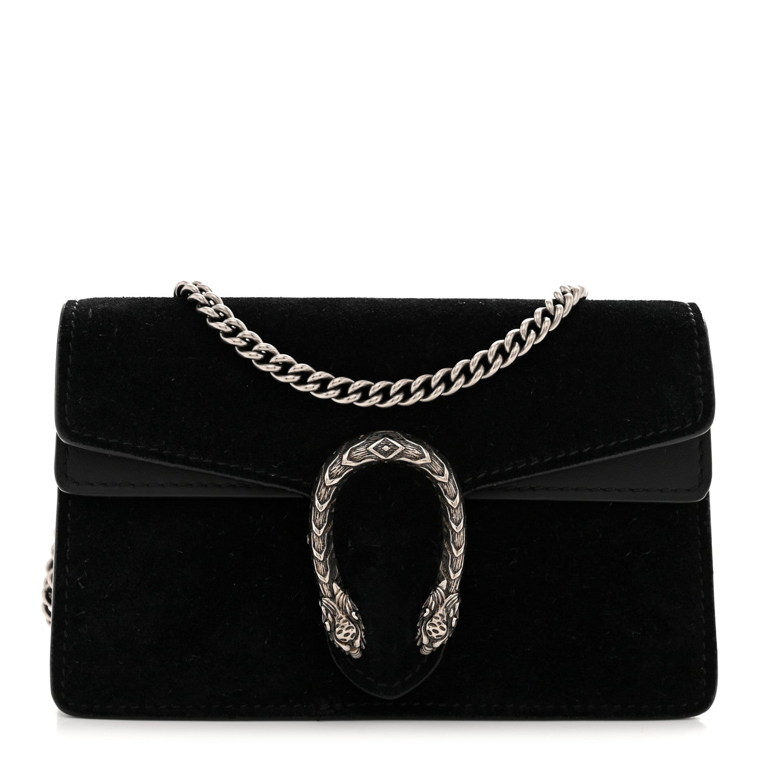 Suede Super Mini Dionysus Shoulder Bag Black