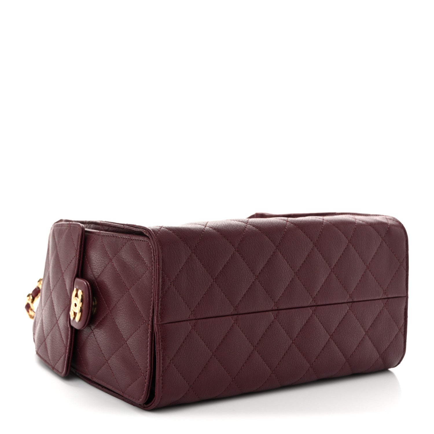 Goatskin Quilted Small Chanel 25 Handbag Dark Burgundy