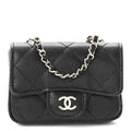 Caviar Quilted Mini Chain Belt Bag Black
