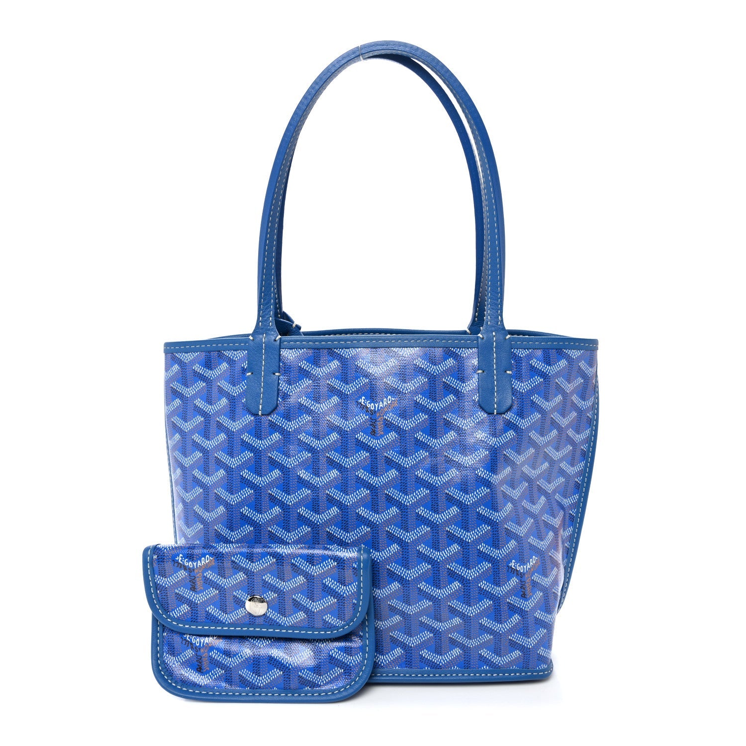 Goyardine Reversible Mini Anjou Sky Blue