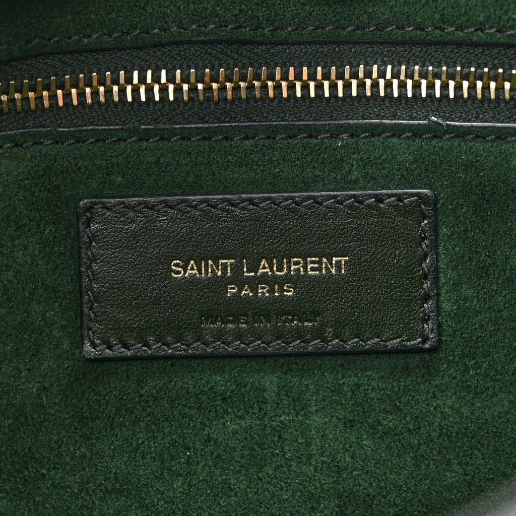 Calfskin Crocodile Embossed LE 5 A 7 Hobo Vert Fonce