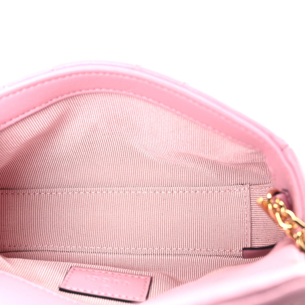 Lambskin Matelasse Mini GG Marmont Shoulder Bag Light Pink