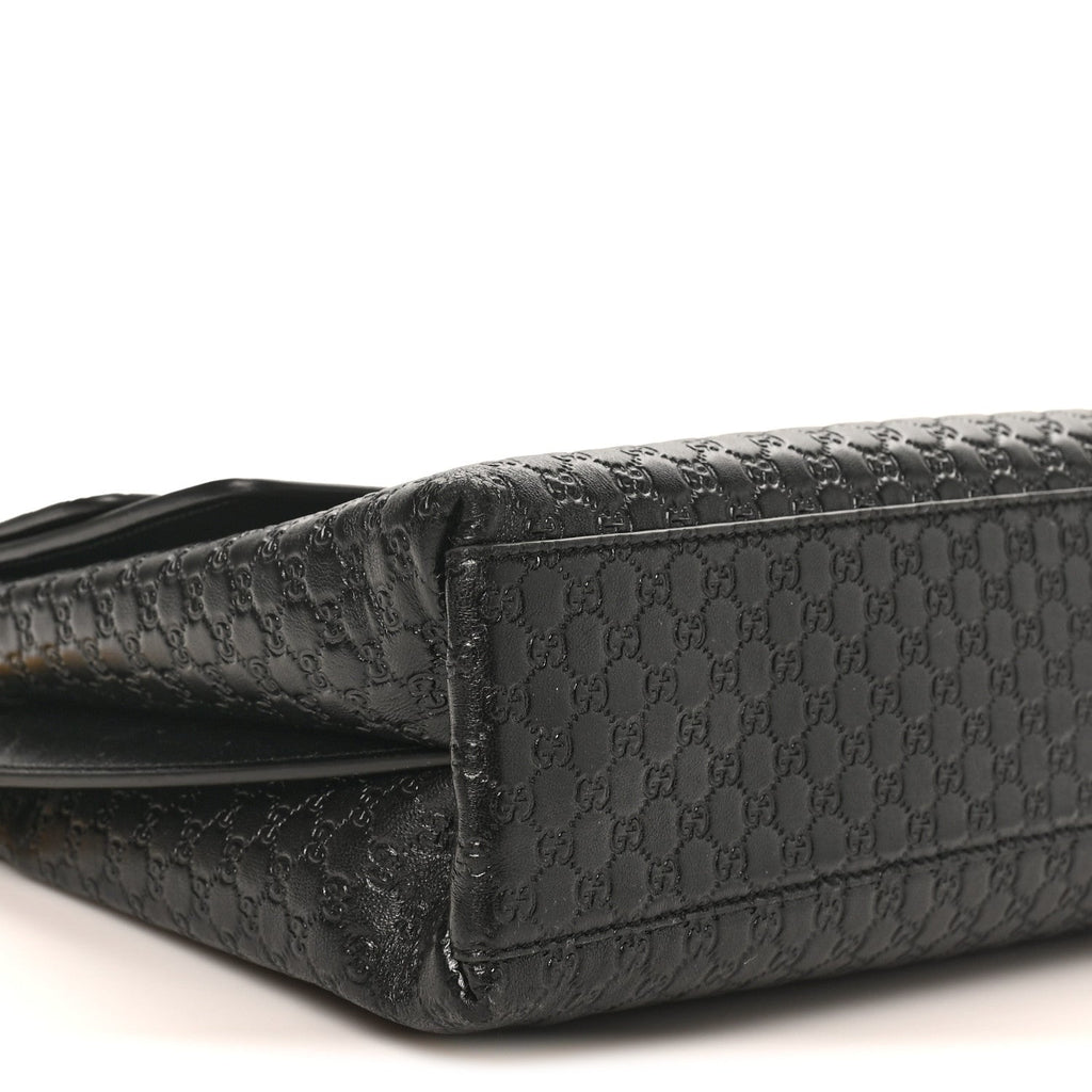 GG Grainy Calfskin Large Chain Shoulder Bag Black