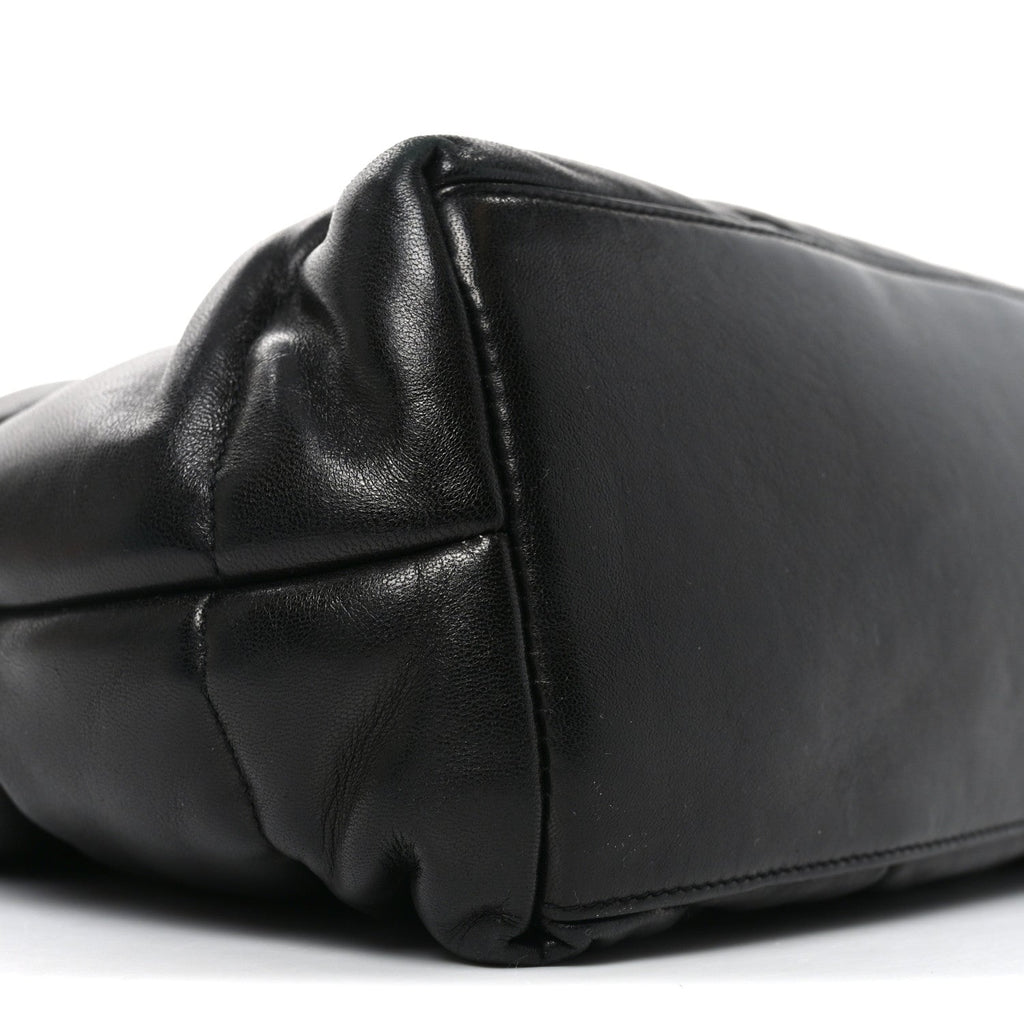 Lambskin Quilted Medium Loulou Puffer Monogram Chain Satchel Black