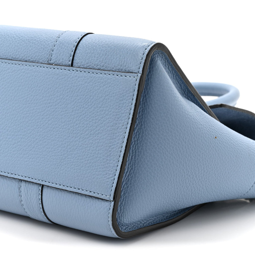 Classic Grain Calfskin Small Bayswater Porcelain Blue