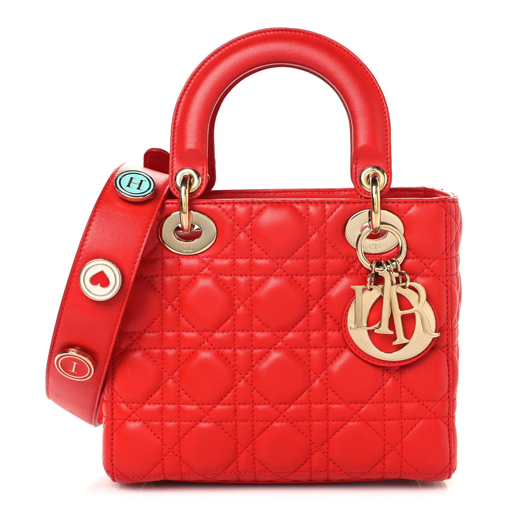 Lambskin Cannage Small My ABCDior Lady Dior Red