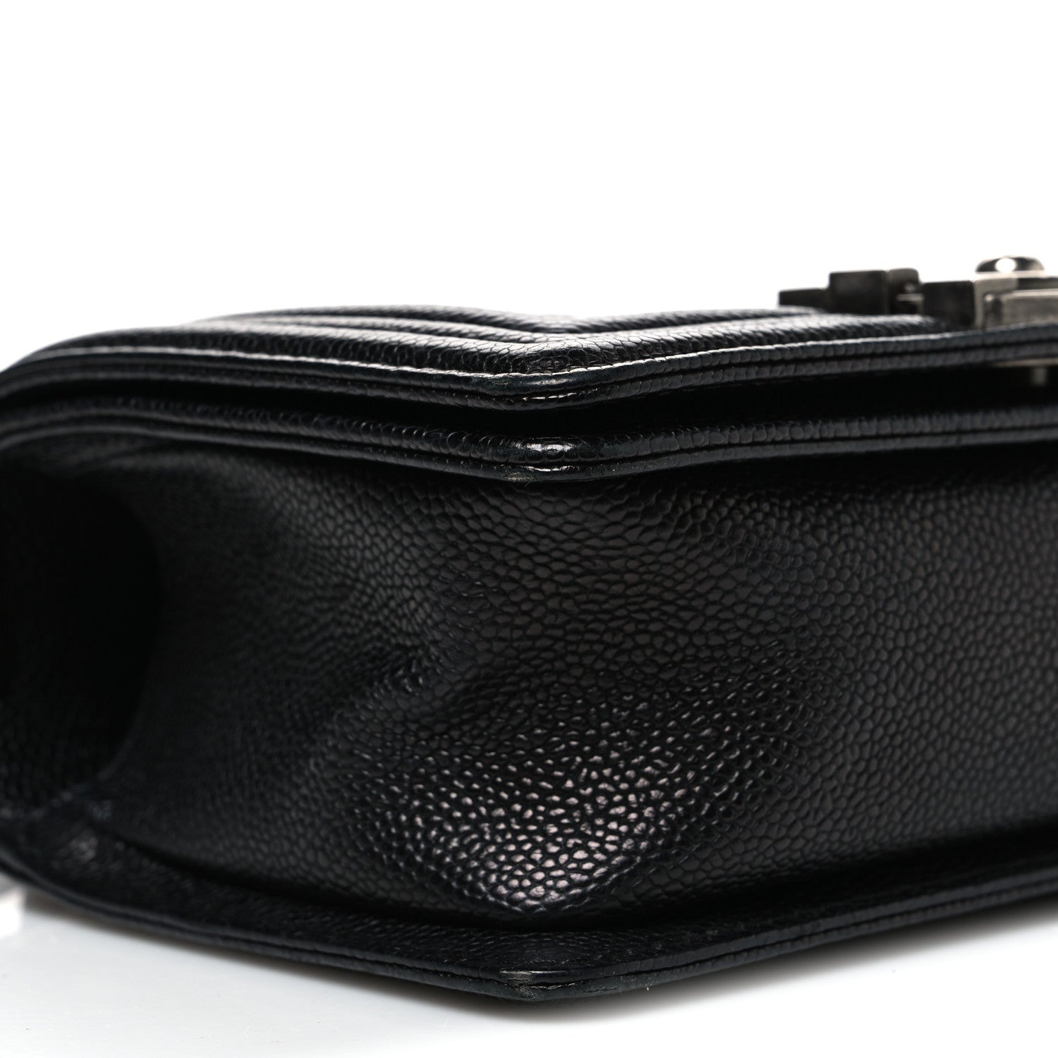 Caviar Quilted Small Boy Flap Black