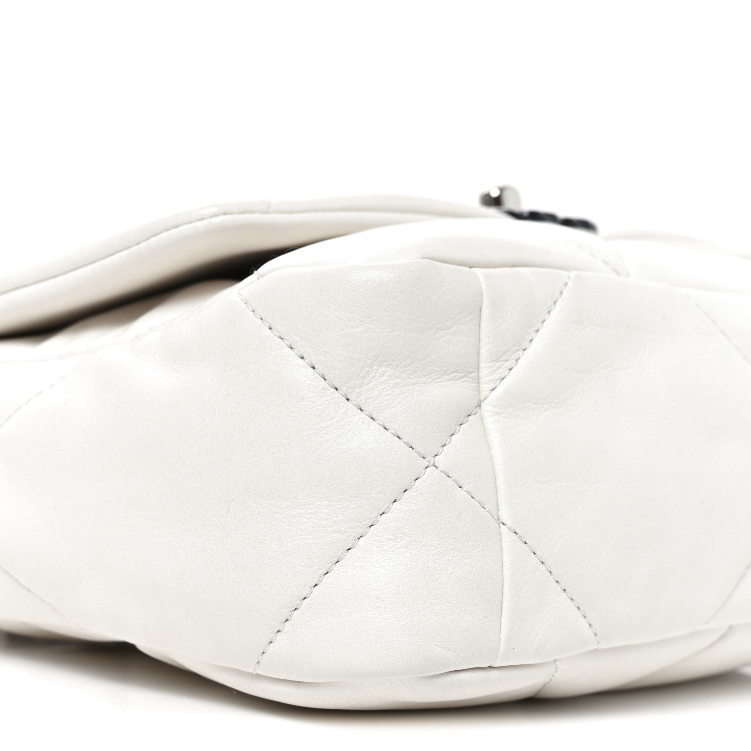 Glossy Calfskin Quilted Medium Chanel 19 Flap White Black