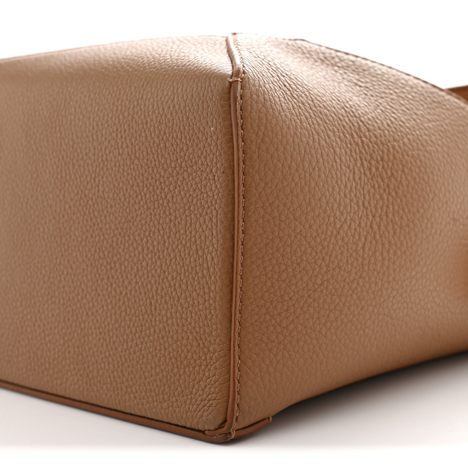 Grained Calfskin Small Puzzle Edge Bag Toffee