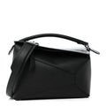 Calfskin Medium Puzzle Edge Bag Black