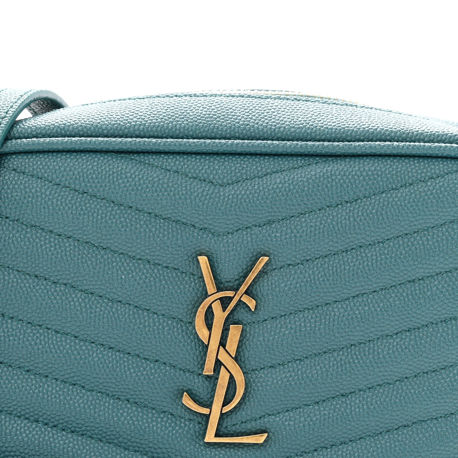 Grain De Poudre Matelasse Monogram Mini Lou Camera Bag Blue Vert