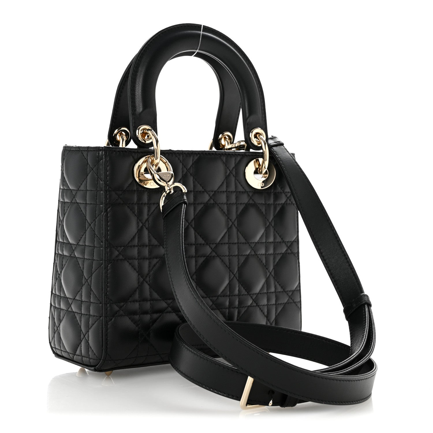 Lambskin Cannage Small Lady Dior Black