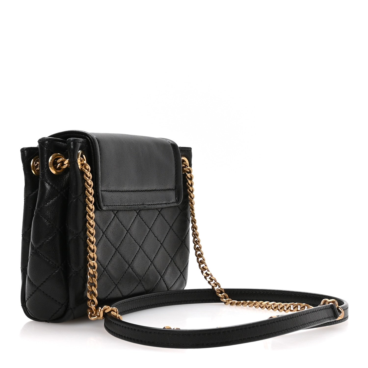 Lambskin Quilted Monogram Mini Nolita Black