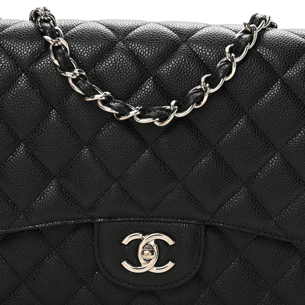 Caviar Quilted Jumbo Single Flap Black