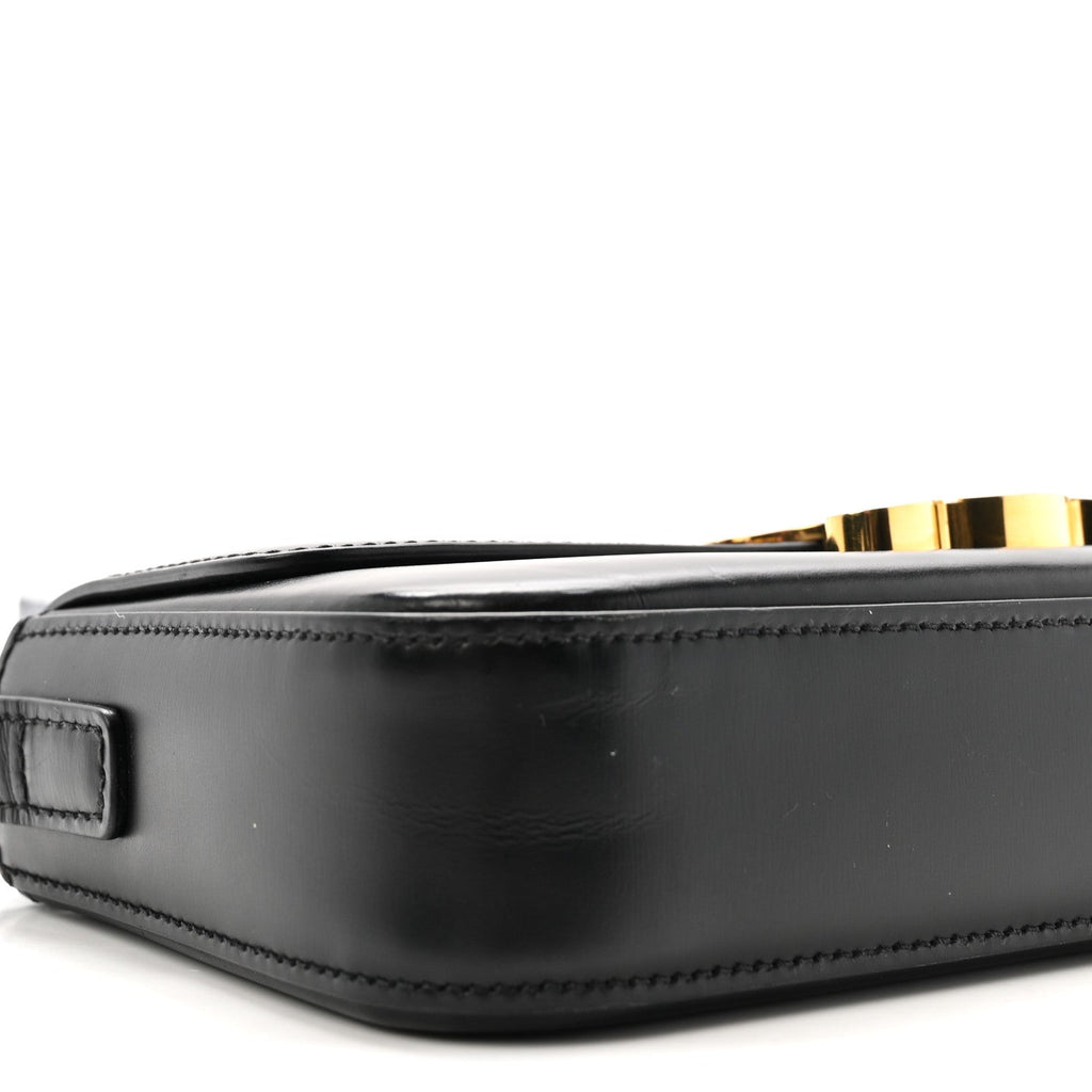 Shiny Calfskin Triomphe Shoulder Bag Black
