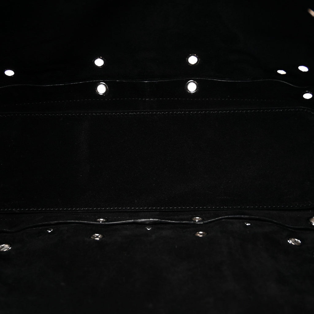 Grainy Calfskin Studded Small Nellcote Shopping Tote Black