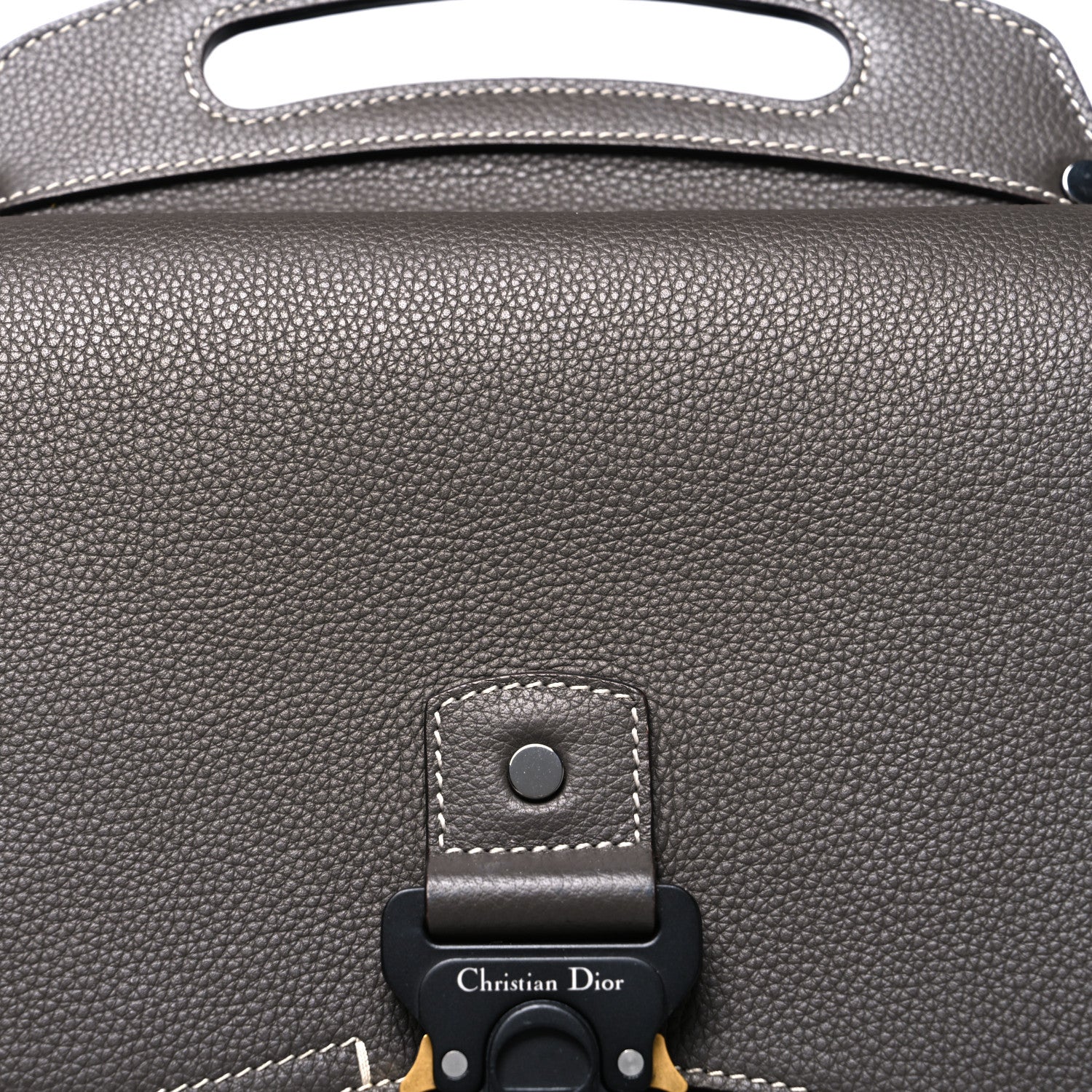 Grained Calfskin Maxi Gallop Sling Bag Grey